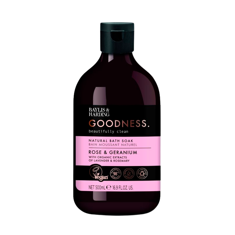 Baylis & Harding Goodness Rose & Geranium Bath Soak - 500 ml.