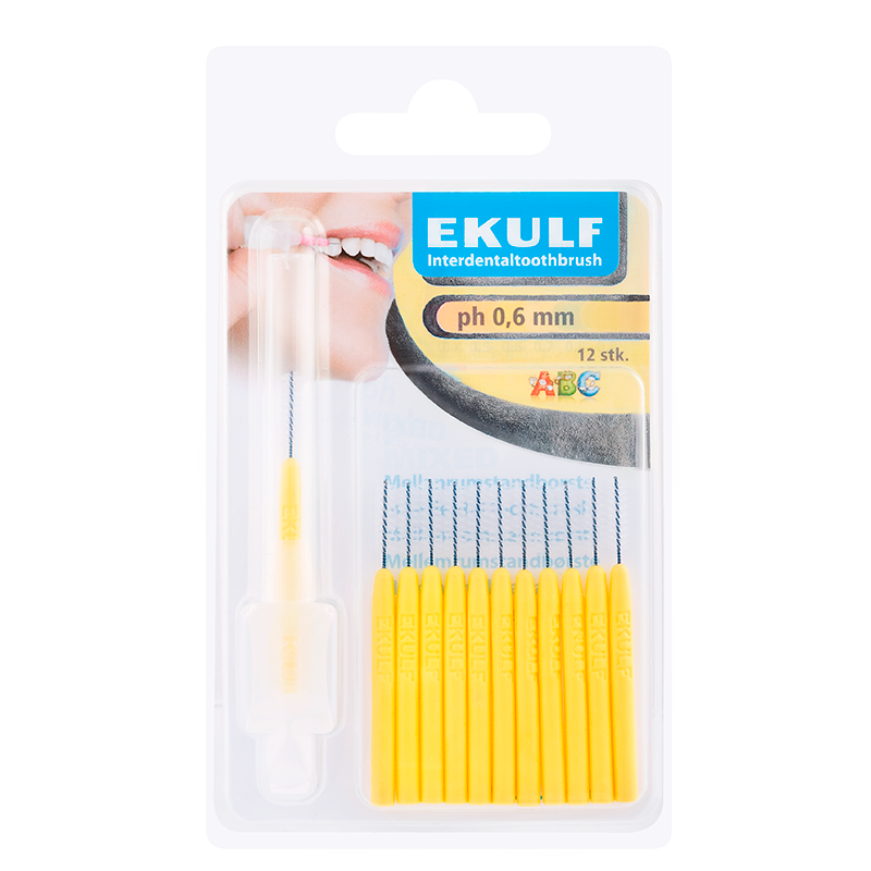 Ekulf PH Mellemrumsbørste 0,6 mm Gul (12 stk)