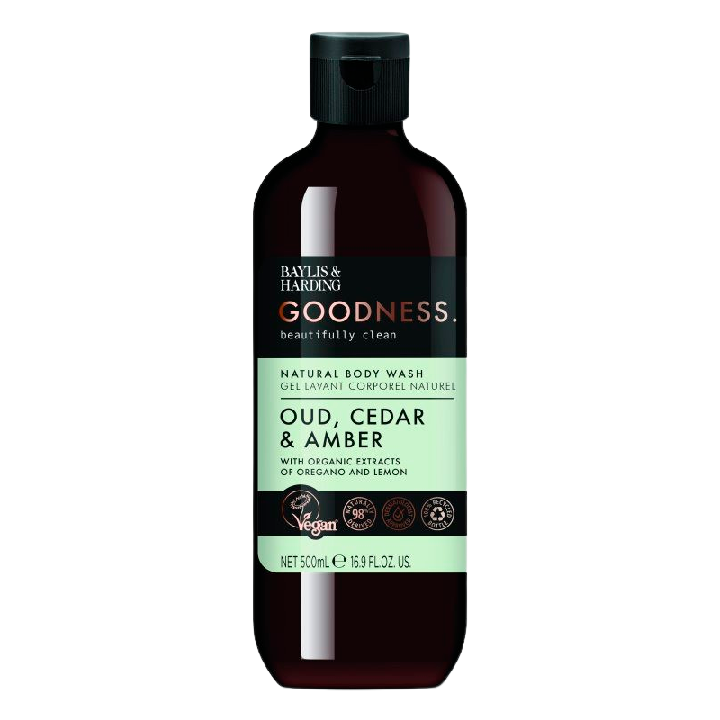 Baylis & Harding Goodness Oud, Cedar & Amber Body Wash - 500 ml.