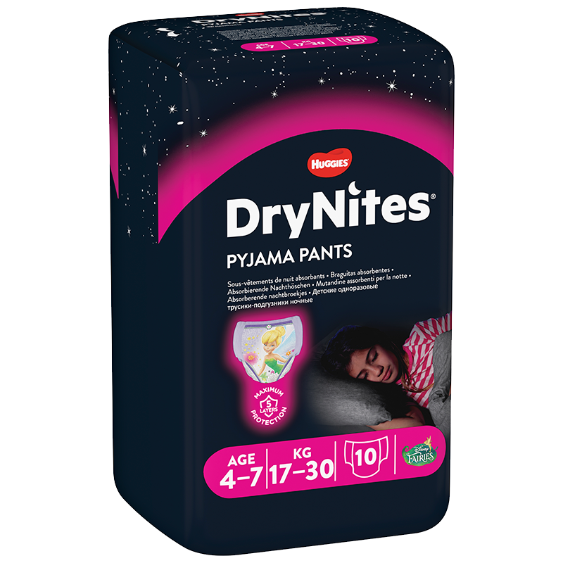 Huggies DryNites 4-7 År Girl (10 stk)