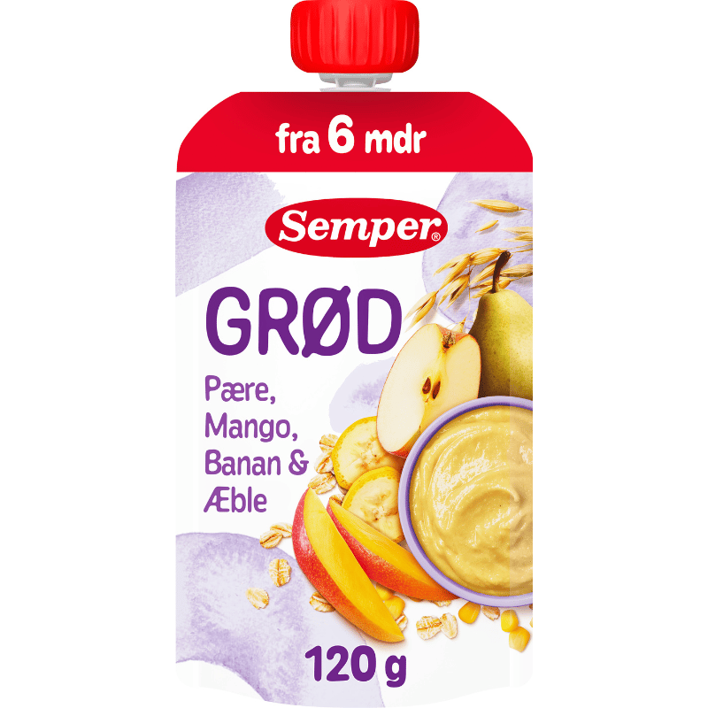 Semper Grød Smoothie Pære/Mango 6M (120 g)