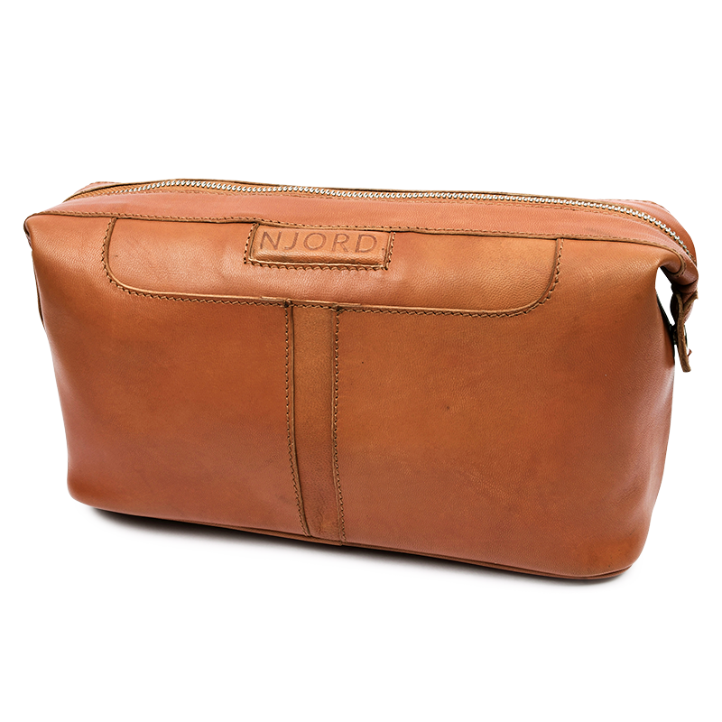 Njord Toilet Bag Kalveskind Cognac