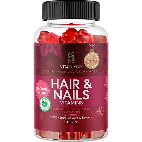 VitaYummy Hair & Nails Cherry Christmas Edition (60 stk)
