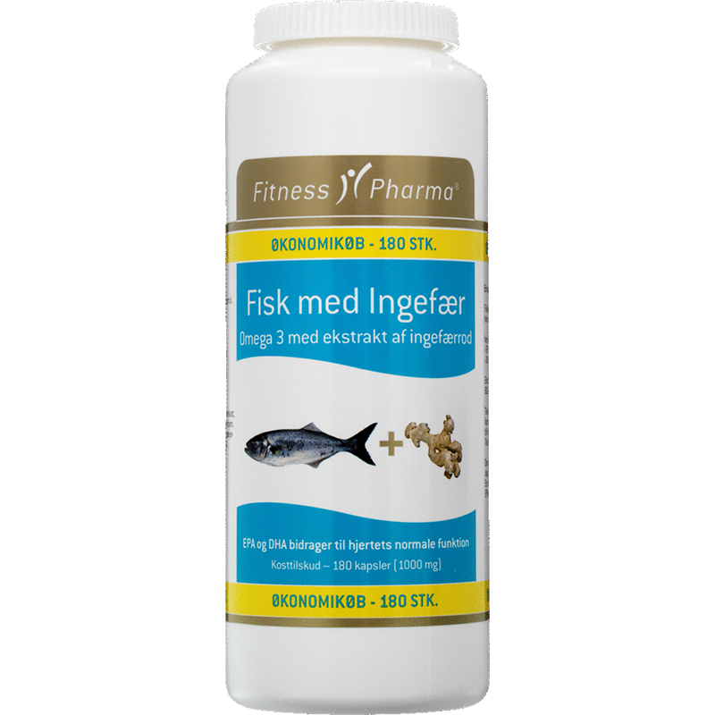 Fitness Pharma Fisk M. Ingefær - 180 kapsler