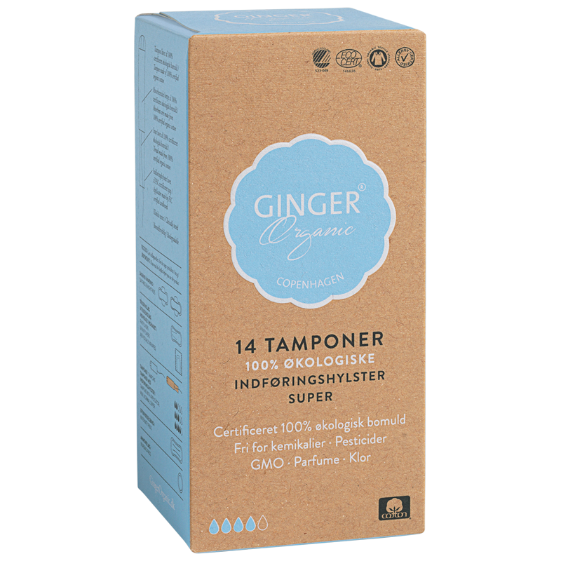 Ginger Organic Tampon m. Indføring Super (14 stk)