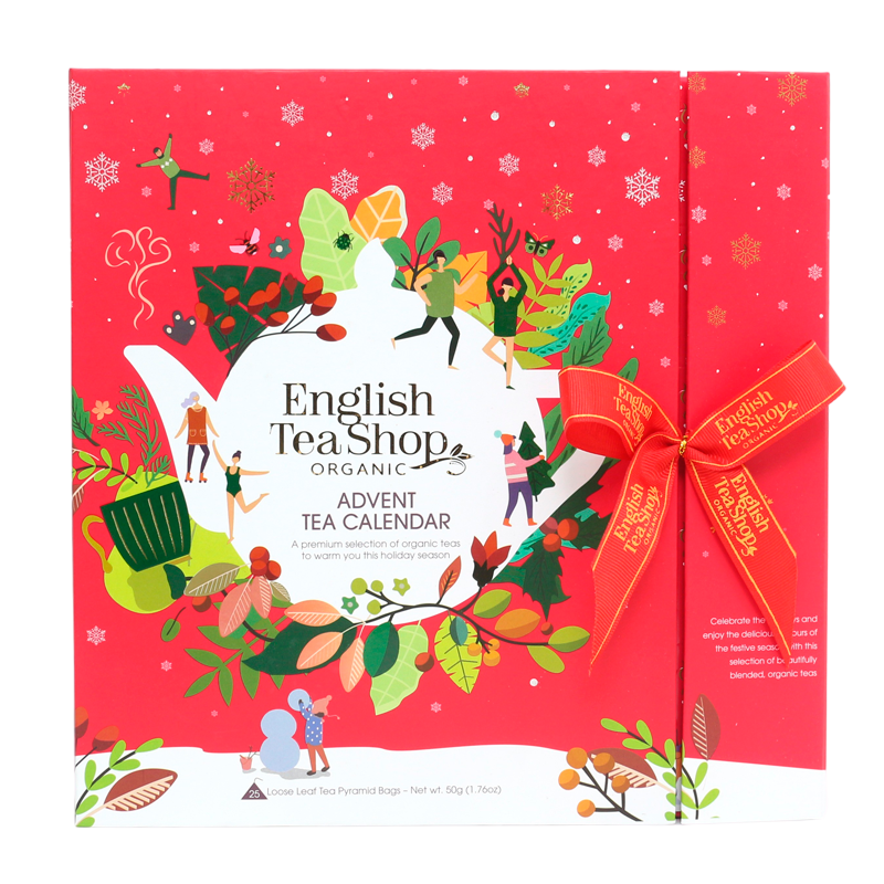 English Tea Shop Book Style Rød Julekalender - 1 stk.