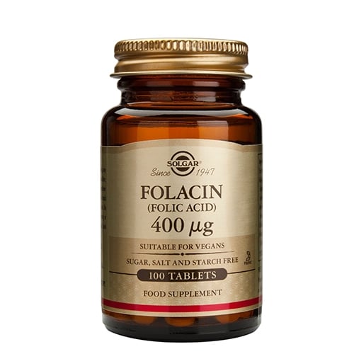Solgar Folinsyre (Folacin) 400 mcg - 100 tabs.