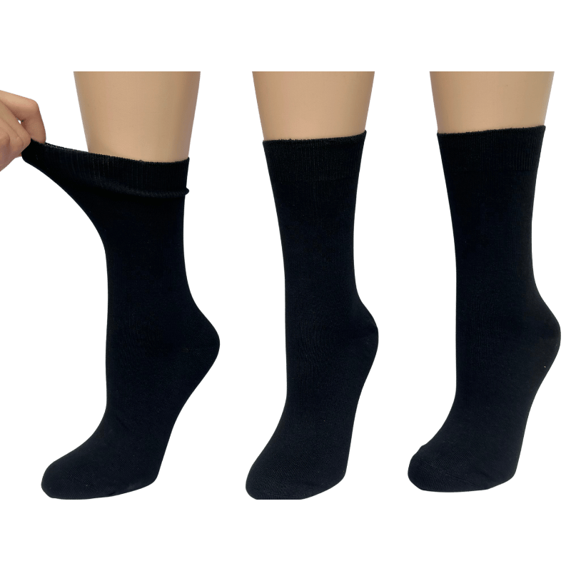 Bamboo Pro Bambus Diabetesstrømper Sort Str. 42-46 (3 sæt)