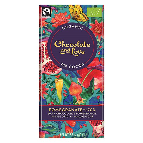 Chocolate and Love Chokolate Pomegranate 70% Ø - 80 g