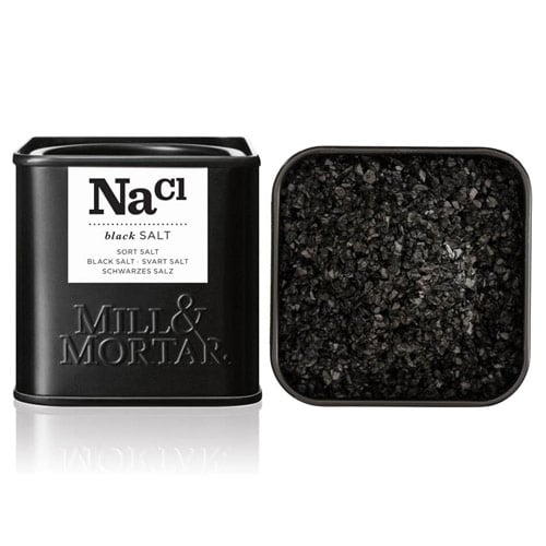 Mill & Mortar Sort Flagesalt I Dåse - 80 g.