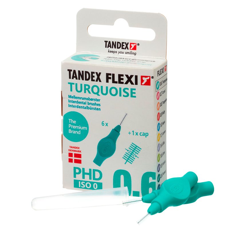 TANDEX Flexi Mellemrumsbørste Turquoise PHD 0.6/ISO 0 (6 stk)