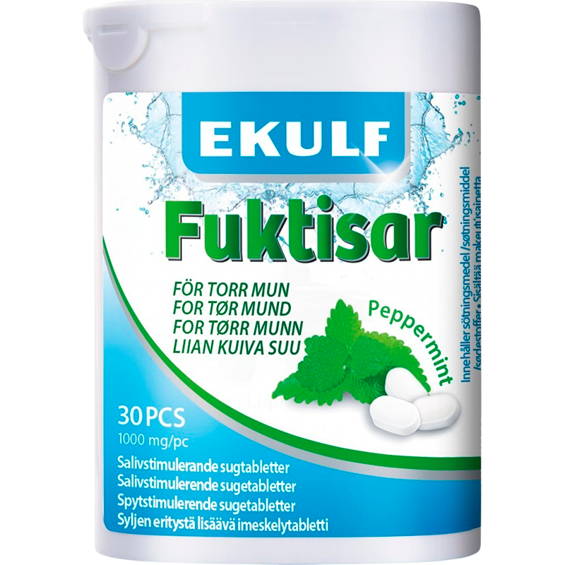 Ekulf Fuktisar Peppermint Sugetabletter (30 stk)