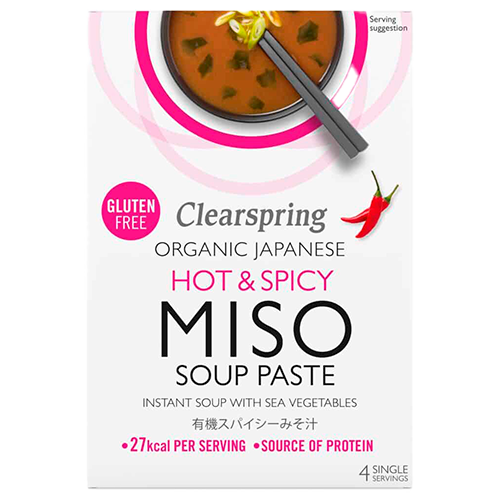 Clearspring Miso Soup Paste Hot & Krydret Ø (4 x 15 g)