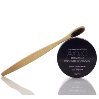 Avojo Activated Coconut Charcoal (30g) + Gratis Tandbørste