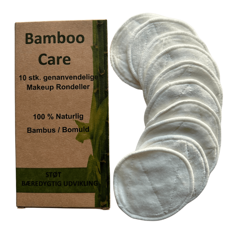 Bamboo Pro Makeup rondeller, Bambus & Bomuld, Genanvendelige 8 cm i diameter (10 stk)