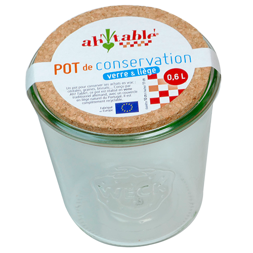 Ecodis Opbevaringsglas Med Kork Låg 0,6L (1 stk)