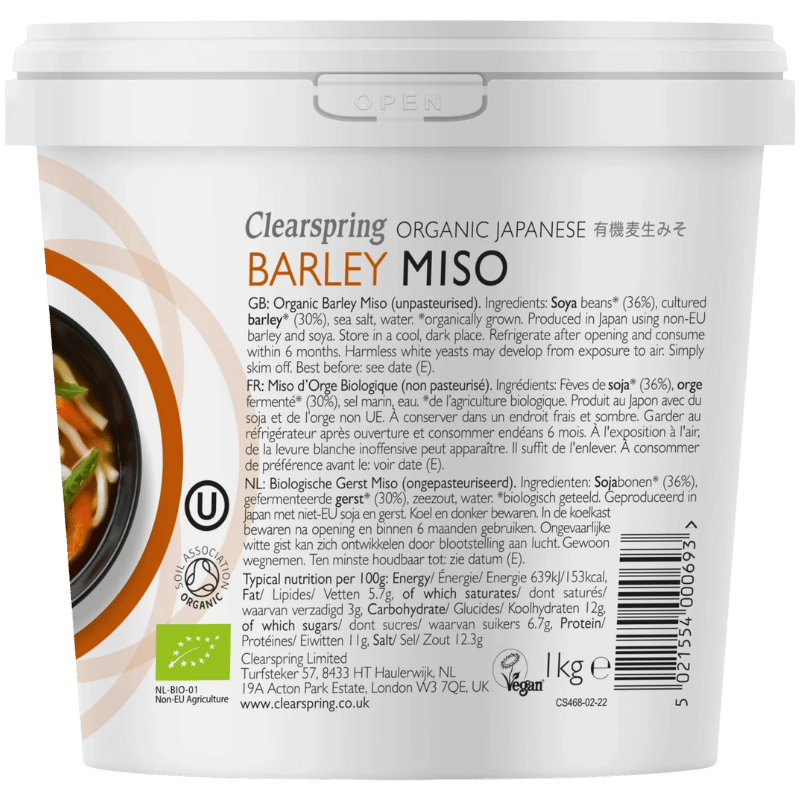 Clearspring Miso Barley Byg Upasteuriseret Ø (1 kg)