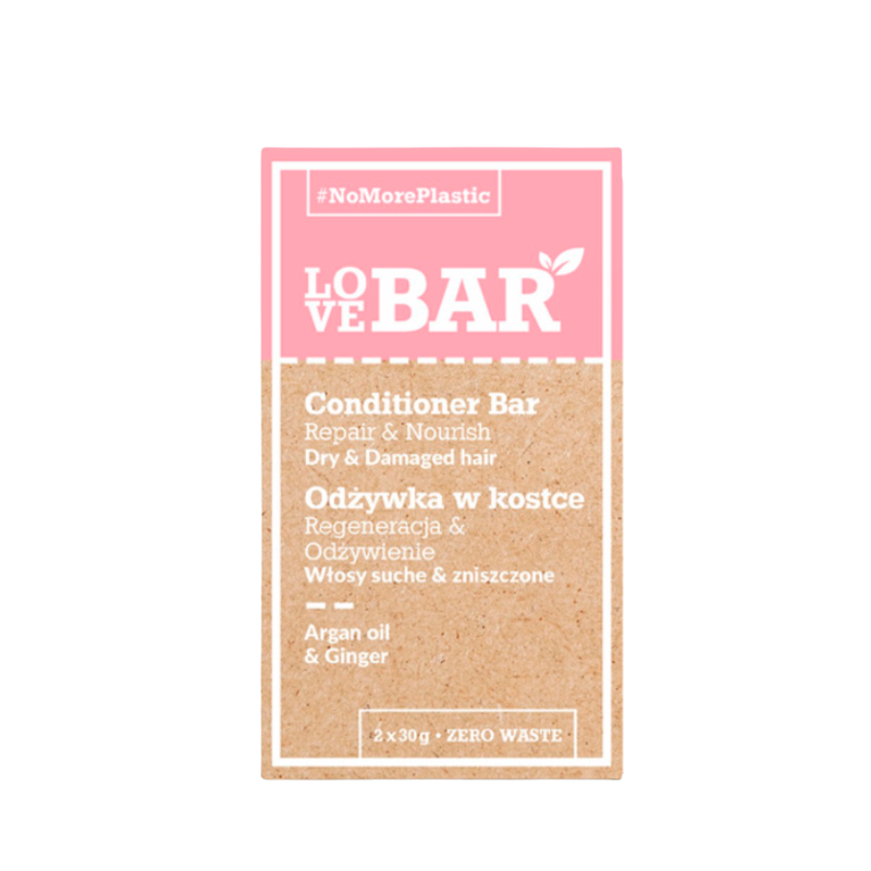 Love Bar Conditioner Bar Repair & Nourish Dry & Damaged Hair Argan Oil & Ginger 2 x 30g (30 g)