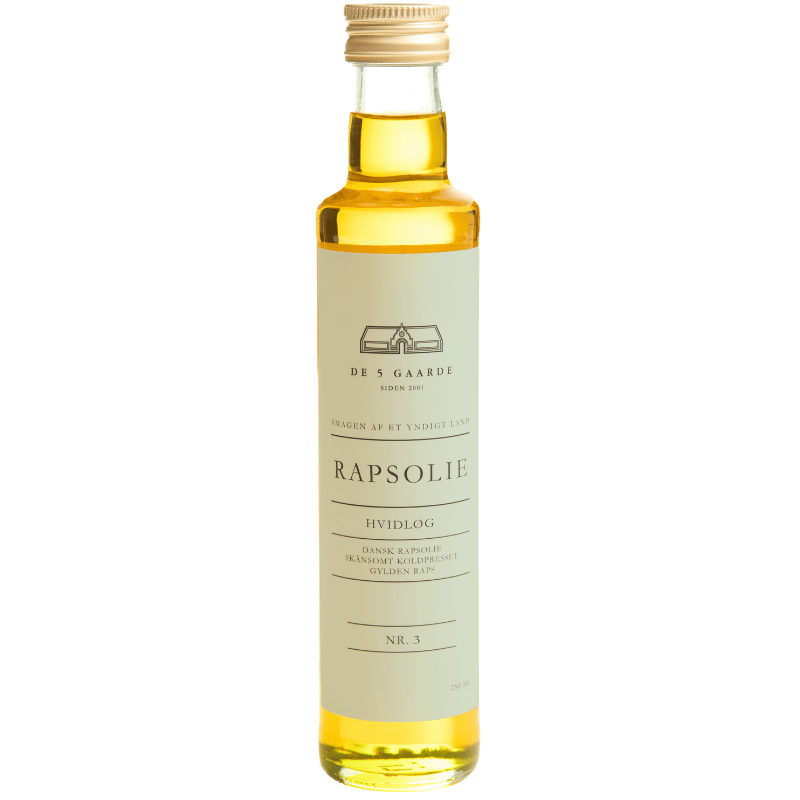 De 5 Gaarde Koldpresset Rapsolie Hvidløgssmag (250 ml)