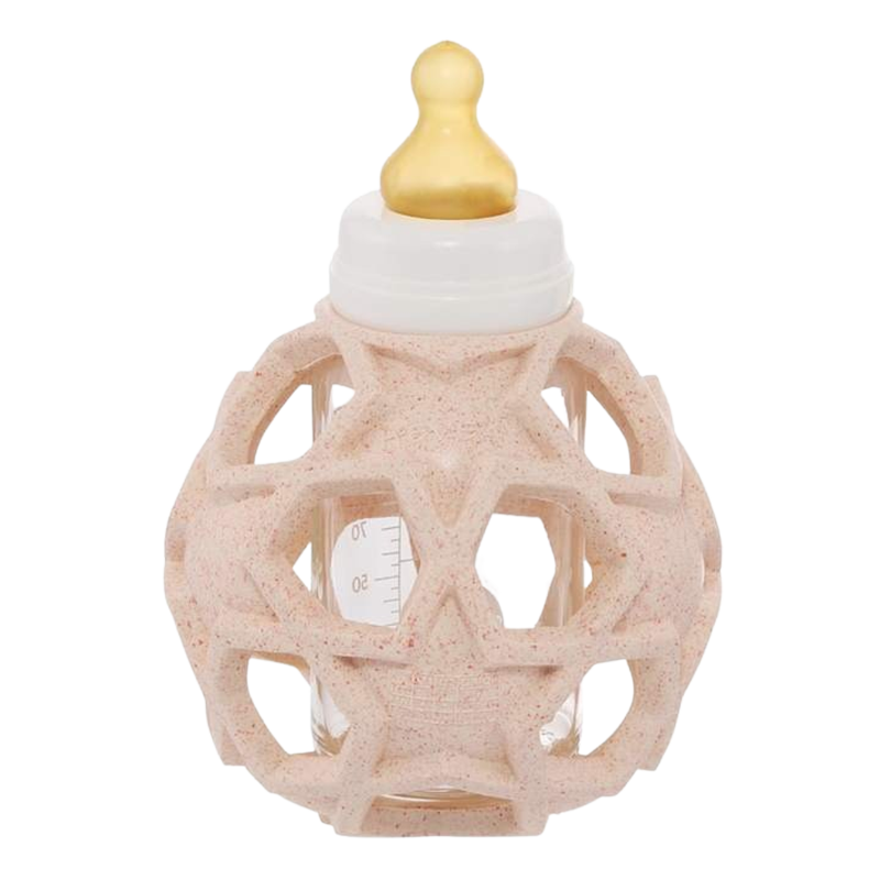 Hevea 2in1 Baby Glass Bottle Peach - 1 stk.