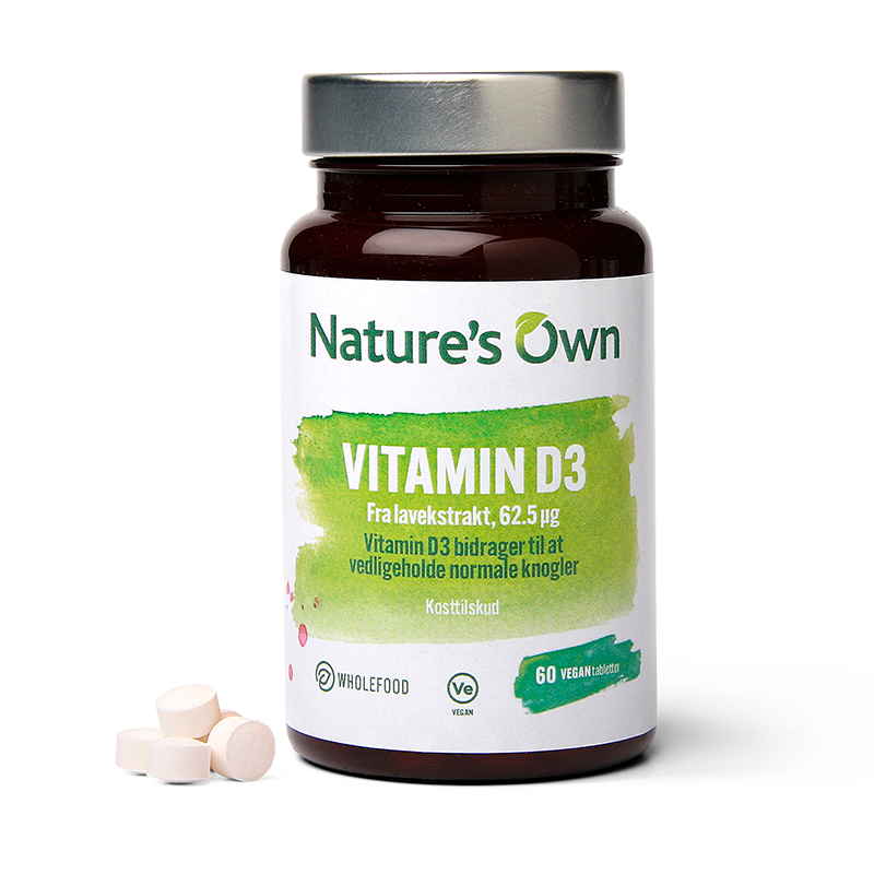 Vitamin D3 vegan udvundet af lavekstrakt - 60 kaps.