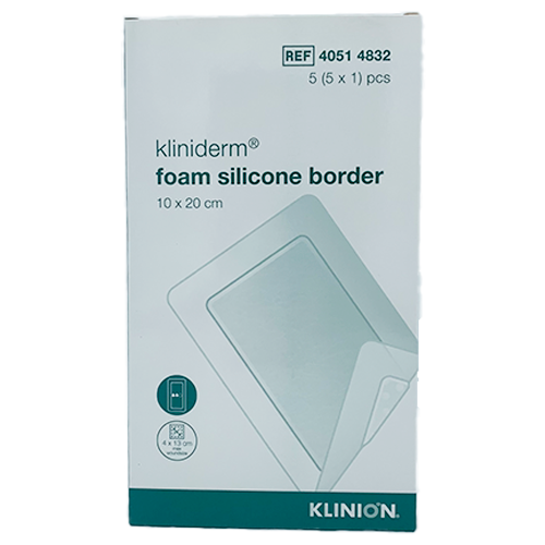 Kliniderm Foam Silikone Border 10x20 cm - 5 stk