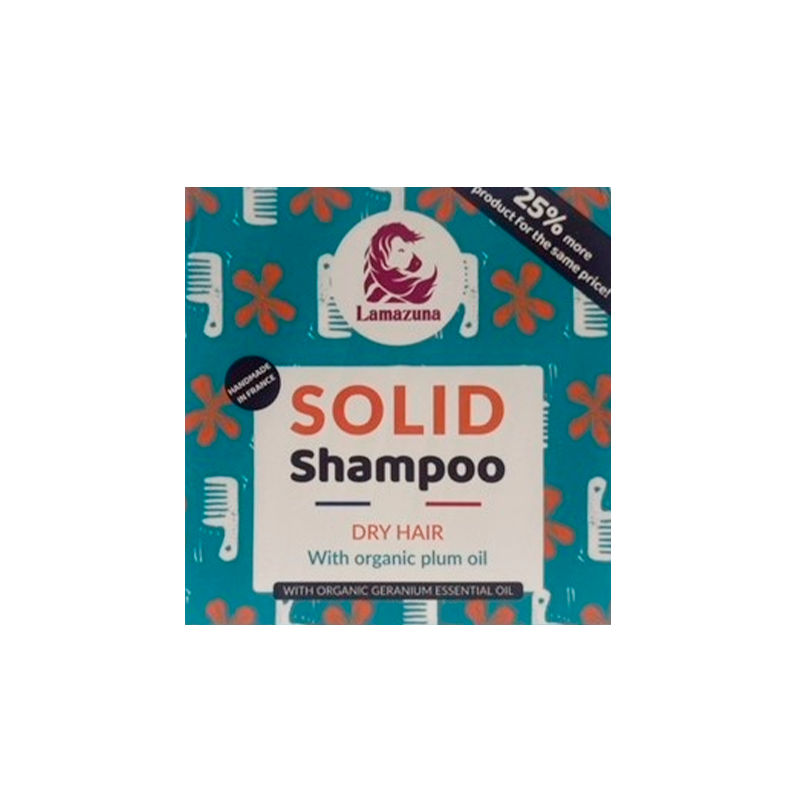 Lamazuna Shampoobar til Tørt Hår Med Geraniumolie (70 ml)