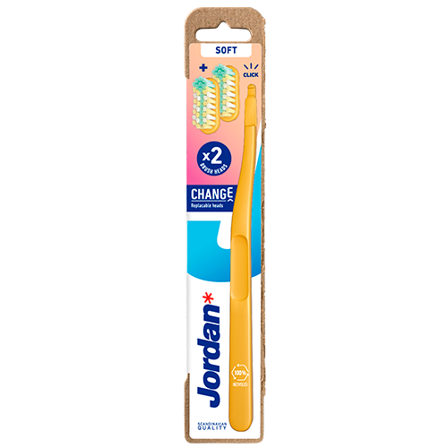 Jordan Soft Toothbrush 2 Heads + 1 Handle (1 sæt)