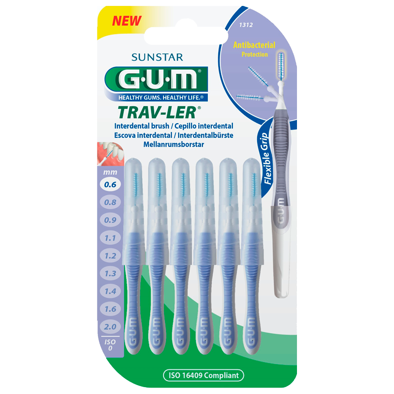 GUM Mellemrumsbørster TravLer Passage 0,6 ( ISO 0) - 6 stk