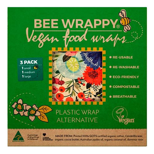 Bee Happy Vegan Food Wraps - 3 pak