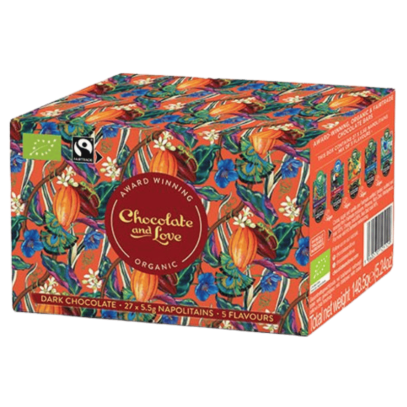 Chocolate And Love Gaveboks Med Fairtrade Chocolade Napolitains Ø (5x27 g)
