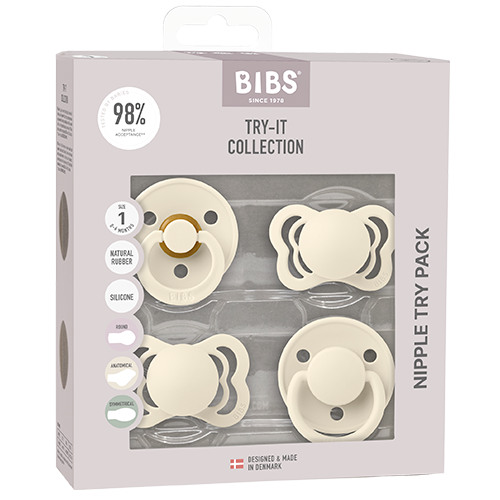 Bibs Pacifiers Try-It Collection Size 1 Ivory (4 stk)