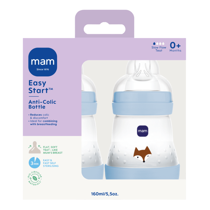 MAM Easy Start Anti Colic Sutteflaske Blue (160 ml) (2 stk)