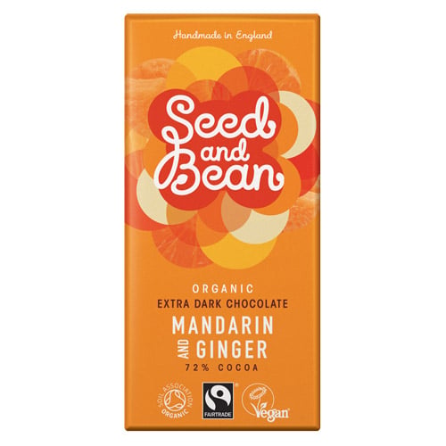 Seed & Bean Dark Chocolate 72% Mandarin & Ginger Ø (75 g)
