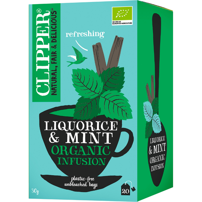 Clipper Lakridsrod & Pebermynte Te Ø (20 breve)