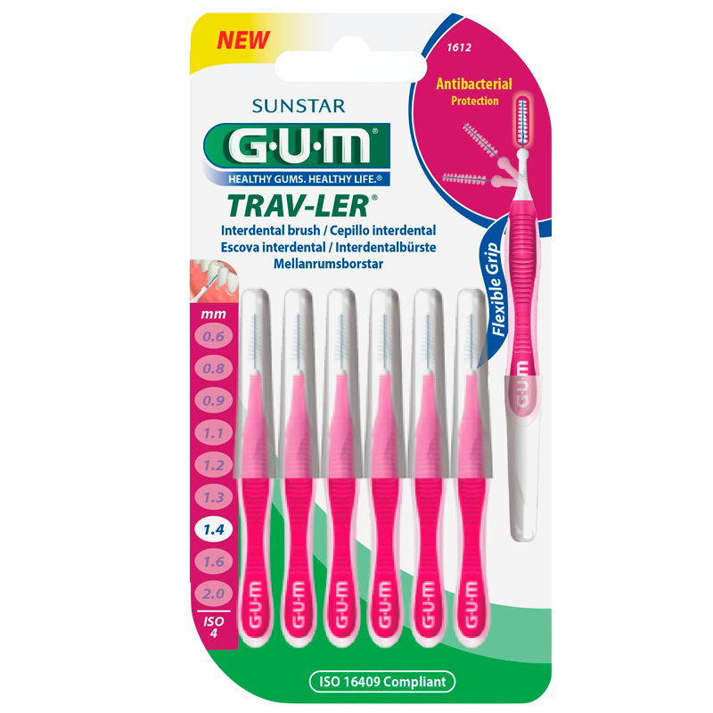 GUM Mellemrumsbørster TravLer Passage 1,4 (ISO 4) - 6 stk