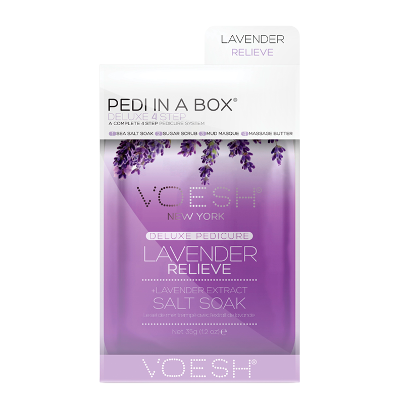 VOESH Pedi In A Box Deluxe 4 Step Pedicure Lavender Relieve (1 stk)