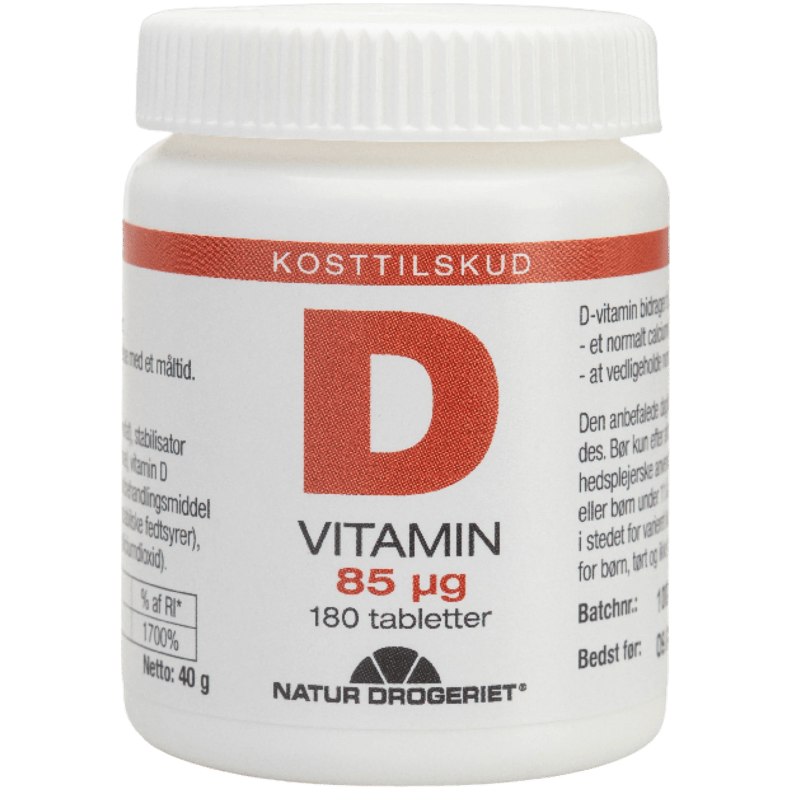 Natur Drogeriet D-Vitamin 85 µg (180 tabl)