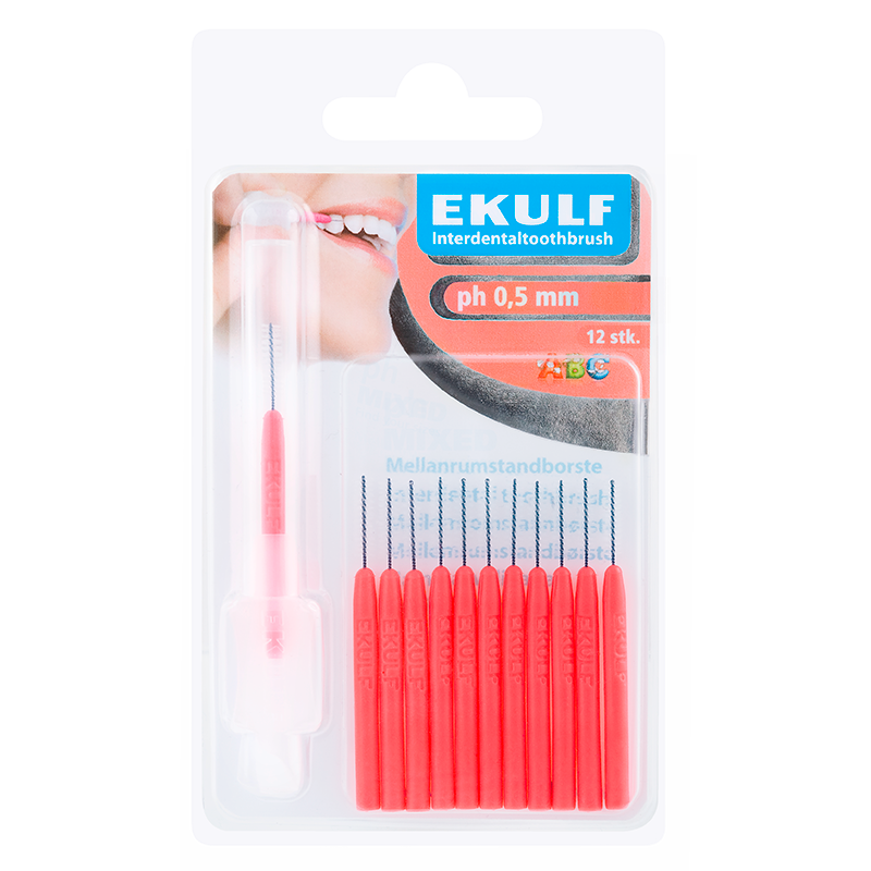 Ekulf PH Mellemrumsbørste 0,5 mm Rød (12 stk)