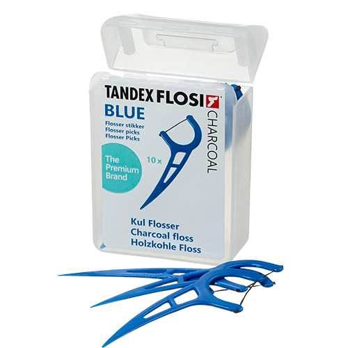 Tandex Flosi Flosser Blue Charcoal Floss (10 stk)