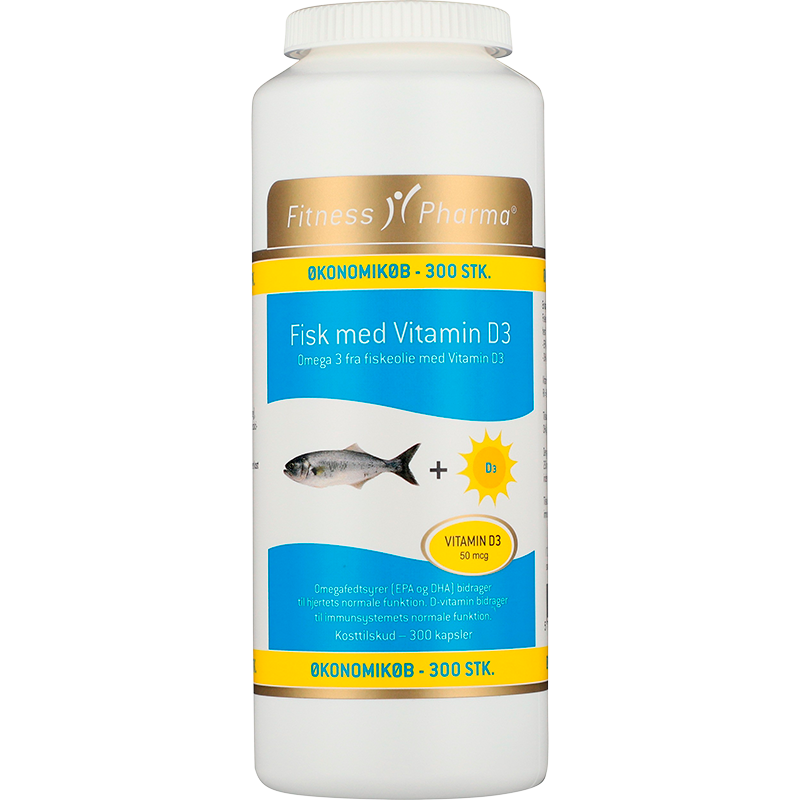 Fitness Pharma Fiskeolie Vitamin D3 (300 kaps)