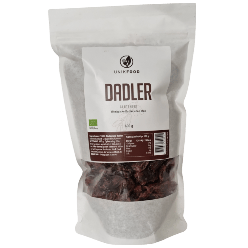 Unik Food Tørrede Dadler U. Sten Ø (600 g)