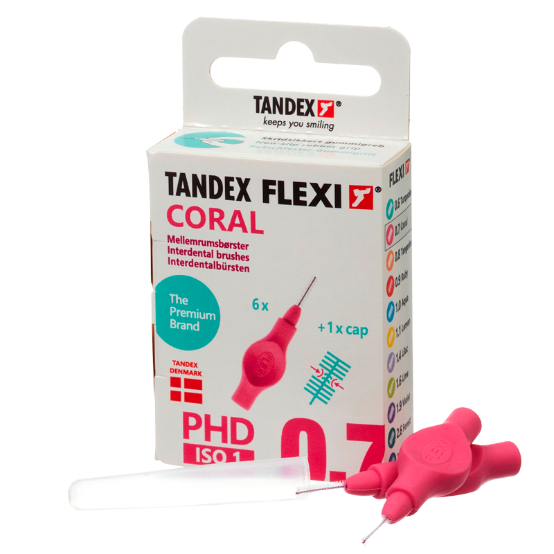 TANDEX Flexi Mellemrumsbørste Coral PHD 0.7/ISO 1 (6 stk)