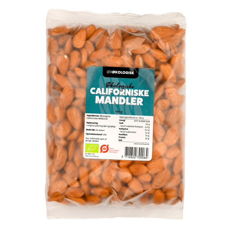 Lev Økologisk Mandler Californiske - 400 g