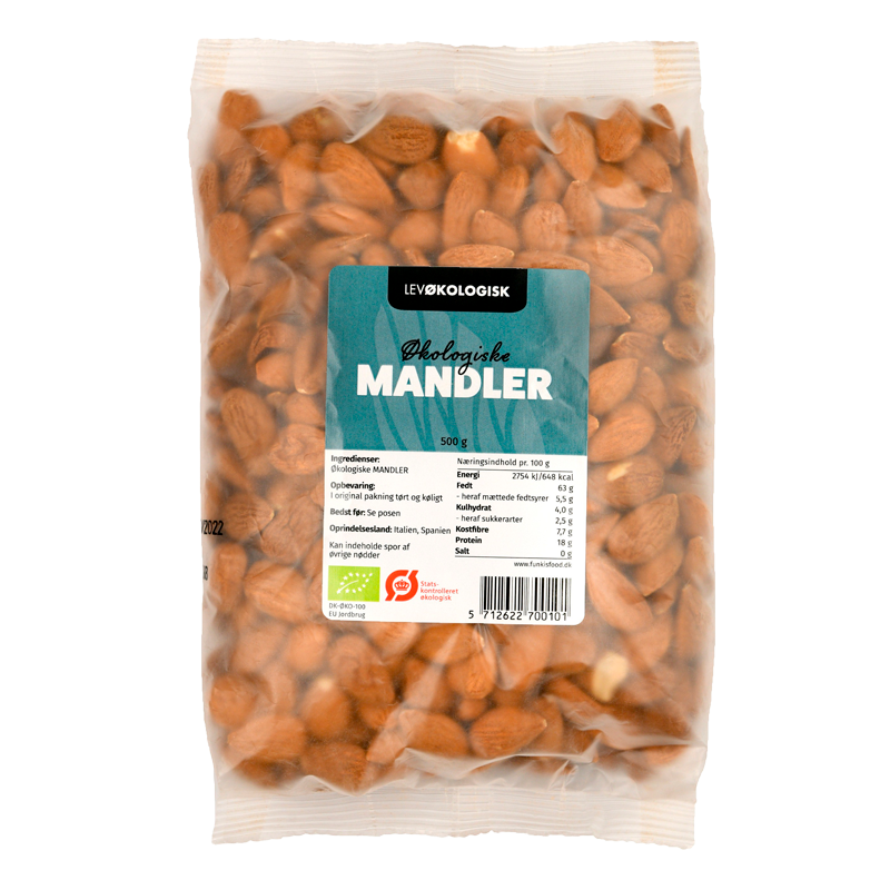 Lev Økologisk Mandler - 500 g