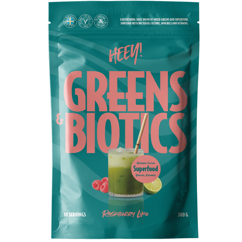 Heey! Greens & Biotics + Probiotics Raspberry Lime (300 g)