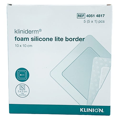 Kliniderm Foam Silikone Lite Border 10x10 cm - 5 stk