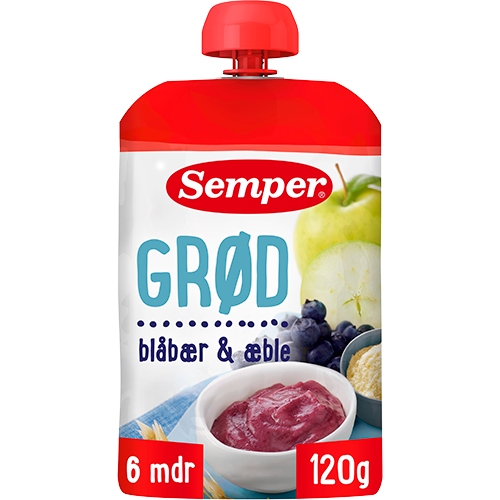 Semper Grød Blåbær/Æble 6M (120 g)