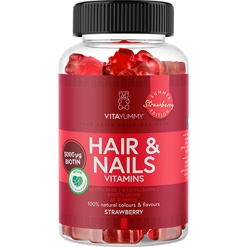 VitaYummy Hair & Nails Strawberry - Summer Edition (60 stk)