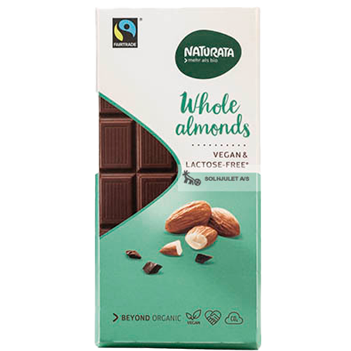 Naturata Laktosefri Chokolade Med Mandel Ø (100 g)
